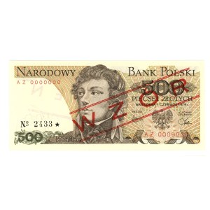 PRL, 500 złotych 1979, seria AZ 0000000 - WZÓR No 2433*