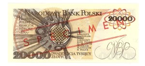 People's Republic of Poland, 20,000 zloty 1989, series A 0000000 - MODEL No 1383*.
