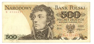 People's Republic of Poland, 500 gold 1974, series B