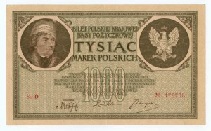 1,000 Polish marks 1919, Ser. D