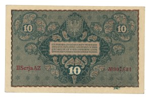 II RP, 10 Polish marks 1919, II Serja AZ