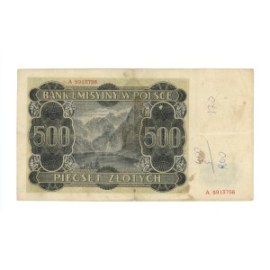 GG, 500 złotych 1940, seria A