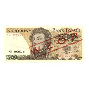 PRL, 500 złotych 1979, seria AZ 0000000, WZÓR No 0603*