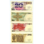 PRL, set 7 banknotów, 20-100.000 złotych 1982-1990