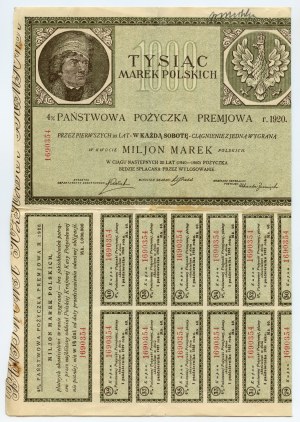 4% loan for 1,000 Polish marks 1920