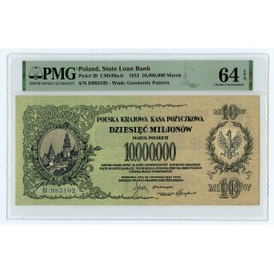 10.000.000 marek polskich 1923, seria D, PMG 64 EPQ