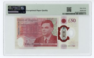 United Kingdom, 50 Pounds 2024 King Charles, low number AJ01 001794