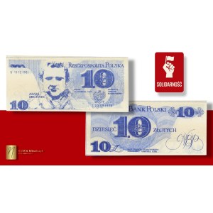 SOLIDARNOŚĆ, Cegiełka 10 złotych 1976, Michnik, Kukla 43 Typ 26