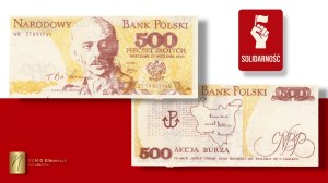 SOLIDARITY, 500 zloty 1939 , Storm Action Tadeusz Bór-Komorowski, RZADKI, Kukla 64 Type 33