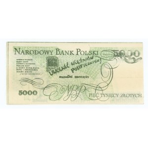 PRL, SOLIDARNOŚĆ, 5000 złotych 1980, Zbigniew Bujak, krzywo przycięty, KUKLA 66, Typ 35