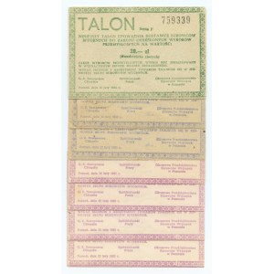 PRL, Talon na maklaturę, set 14 talonów, 10-100 złotych 1982