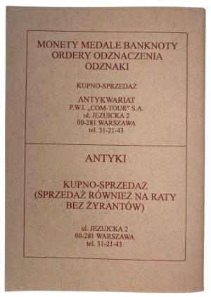 Jozef Tyszkiewicz, Numismatic Handbook containing amateur prices of Polish coins from 1506 to 1795