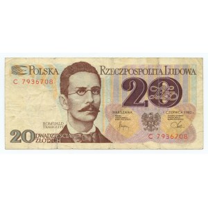 PRL, Solidarność, 20 złotych 1982, seria C, WRONA NAS NIE POKONA