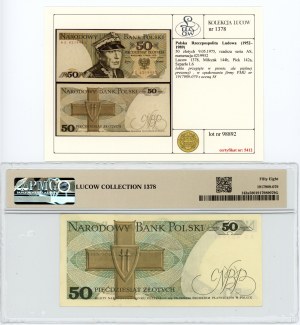 People's Republic of Poland, 50 zloty 1975, AS series, PMG 58, bill from Lucow collection