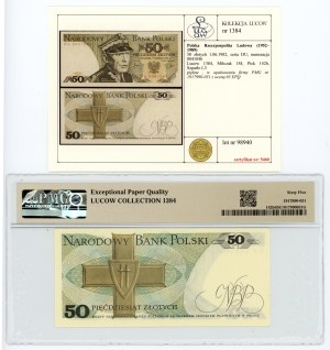 People's Republic of Poland, 50 zloty 1982, DU series, PMG 65 EPQ, bill from Lucow collection