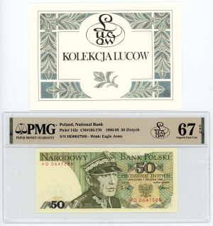 People's Republic of Poland, 50 zloty 1988, HD series, PMG 67 EPQ, bill from Lucow collection