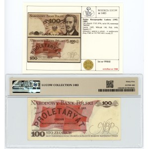 PRL, 100 złotych 1976, seria CB, PMG 35, banknot z kolekcji Lucow