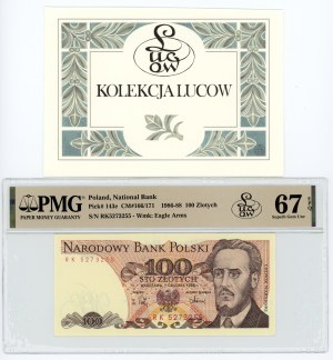 People's Republic of Poland, 100 zloty 1988, RK series, PMG 67 EPQ, bill from Lucow collection