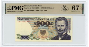 People's Republic of Poland, 200 zloty 1979, AW series, PMG 67 EPQ, bill from Lucow collection