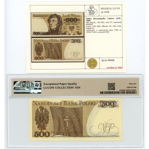 PRL, 500 złotych 1982, seria CF, PMG 66 EPQ, banknot z kolekcji Lucow