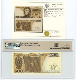 People's Republic of Poland, 500 zloty 1982, series FG, PMG 66 EPQ, bill from Lucow collection