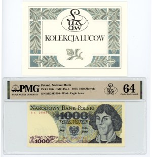 People's Republic of Poland, 1000 zloty 1975, BK series, PMG 64, bill from Lucow collection