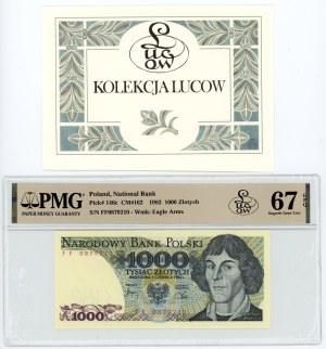 People's Republic of Poland, 1000 zloty 1982, FF series, PMG 67 EPQ, bill from Lucow collection