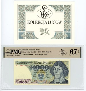 People's Republic of Poland, 1000 zloty 1982, HS series, PMG 67 EPQ, bill from Lucow collection