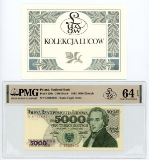 People's Republic of Poland, 5000 zloty 1982, G series, PMG 64 EPQ, bill from Lucow collection