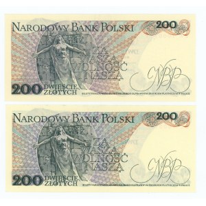 PRL, zestaw 2 x 200 złotych 1979-1982, serie CL, BA