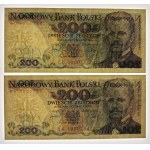 PRL, zestaw 2 x 200 złotych 1979-1982, serie CL, BA