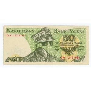 SOLIDARNOŚĆ - 50 groszy 1982 - Solidarność - Kukla 40 Typ 23