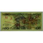 PRL, 50 złotych 1979, seria BW 0000000 - WZÓR/SPECIMEN No 1291*, PMG 68 EPQ, JEDYNY w MAX NOCIE