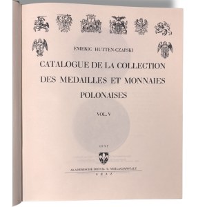 Emeryk Hutten-Czapski, Katalog monet i medali, Tom V, Graz 1957
