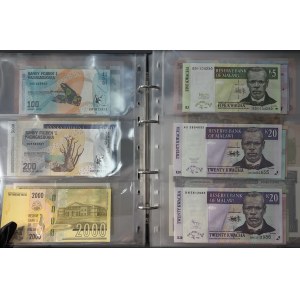 Banknoty świata - Argentyna, Barbados, Brazylia, Boliwia, Honduras, Haiti, Ga,mbia, Guyana, Kanada, Peru, Nikaragua, Suriname, Sudan, Rwanda, Meksyk, Wenezuela, Tanzania, Uganda, Zair, Zambia, Zimbabwe, zestaw 305 sztuk