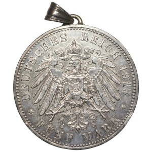 NIEMCY, Prusy, Wilhelm II, 5 marek 1913 (A) Mundur z zawieszką