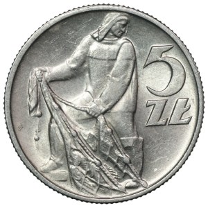 People's Republic of Poland, 5 gold 1960, Fisherman