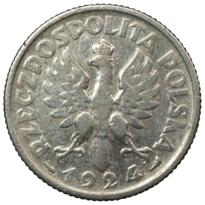 II RP, 1 złoty 1924, Żniwiarka, Róg i Pochodnia