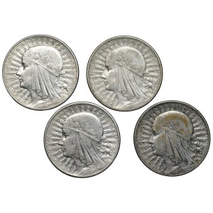 II RP, 10 złotych 1932, Polonia, zestaw 4 sztuk monet