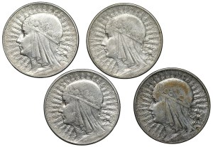 II RP, 10 zloty 1932, Polonia, set of 4 coins