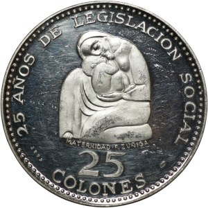 Kostaryka, 25 colones 1970, 25 lat Ustaw Socjalnych