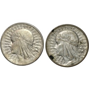 II RP, 10 złotych 1932, Polonia, zestaw 2 sztuk monet