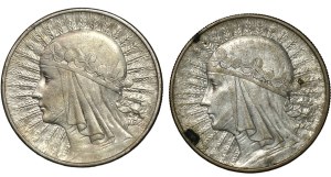 II RP, 10 zloty 1932, Polonia, set of 2 coins