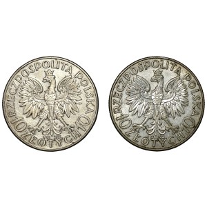 II RP, 10 złotych 1932, Polonia, zestaw 2 sztuk monet