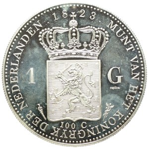 Holandia, 1 gulden 1823, Replika w srebrze