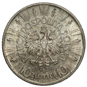 Second Republic, 10 gold 1939, Jozef Pilsudski