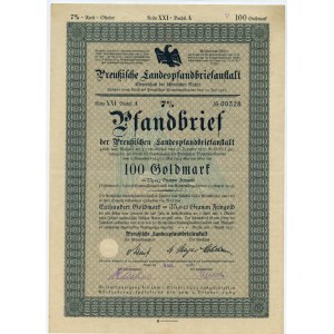 List zastawny Pruskiej Państwowej Instytucji Hipotecznej 1930
