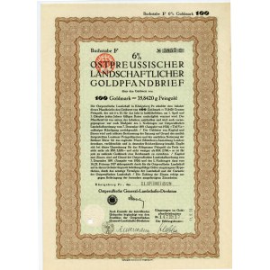 6% Złotowa Obligacja Hipoteczna Prus Wschodnich 1928