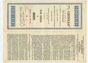 7% bond of the city of Cologne maturing in 1938