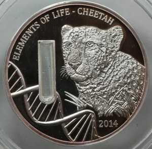 Congo, 2,000 francs 2014, Elements of Life, Cheetah